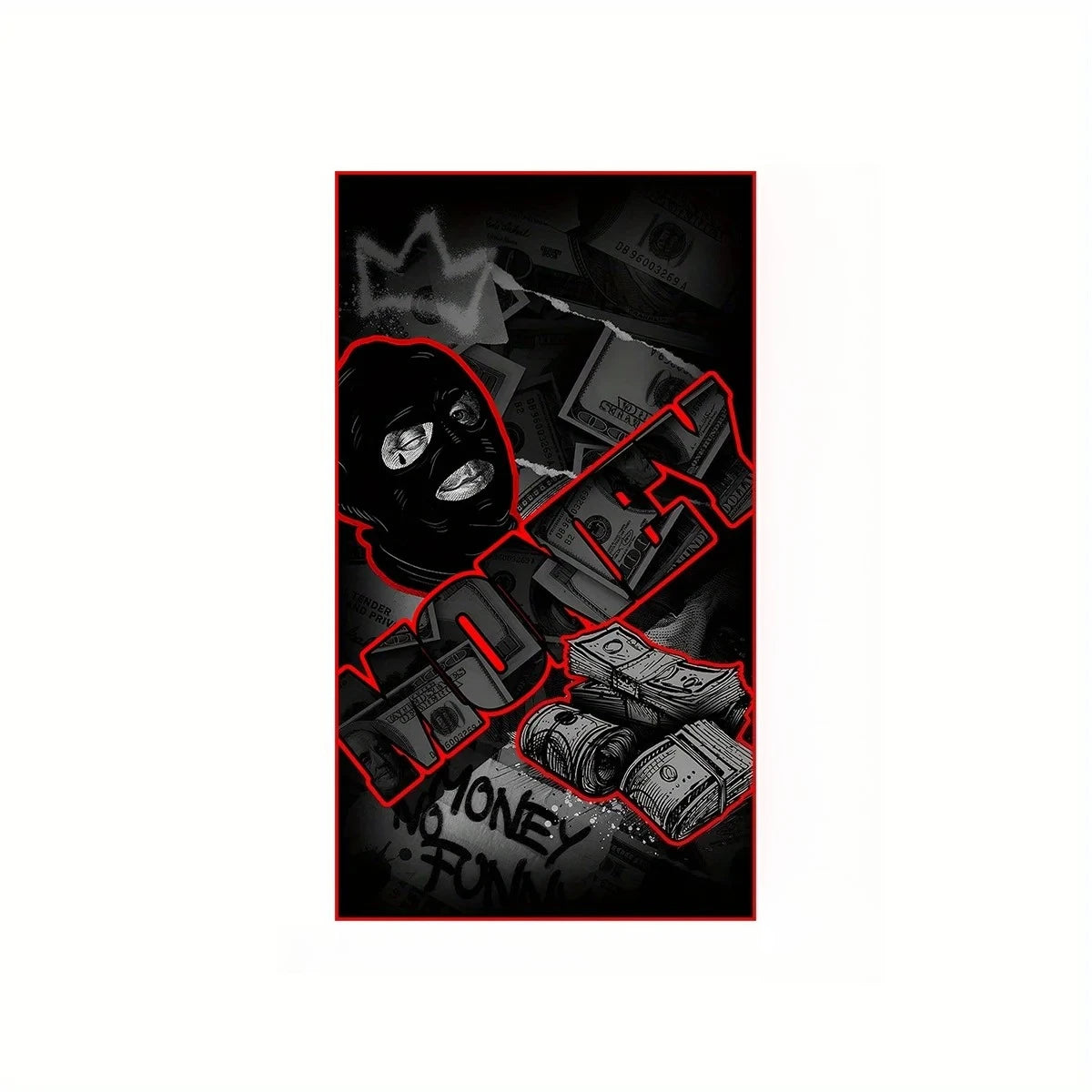 Gangster Dollar Design Area Rug,Non-Slip & Wear-Resistant,Bold Street Style Floor Mat for Living Room,Bedroom,Hip-Hop Home Decor