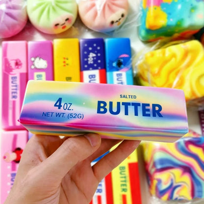 Squishy Soft Colorful Butter Squishy Fidget Toys Slow Rising Squeeze Vent Toy Squish Anti-Stress Autism Sensory Toy Gift Idea