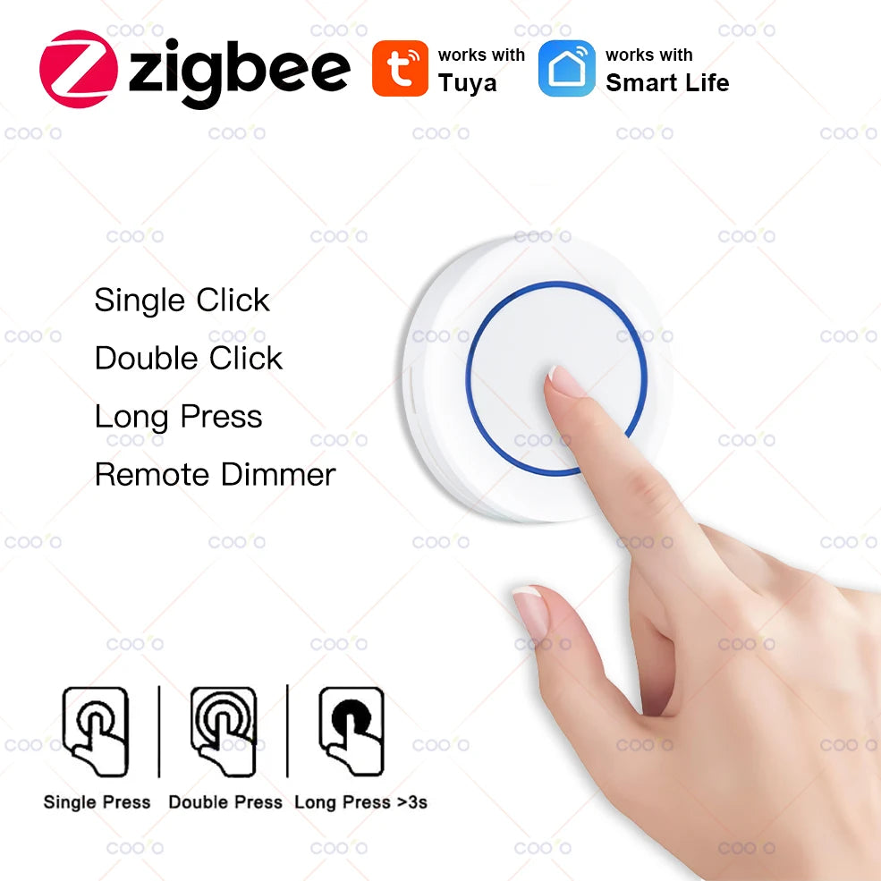 Tuya ZigBee Button Smart Scene Switch Multi-scene Linkage Wireless Remote Control Intelligent Smart Home Requires Zigbee Gateway