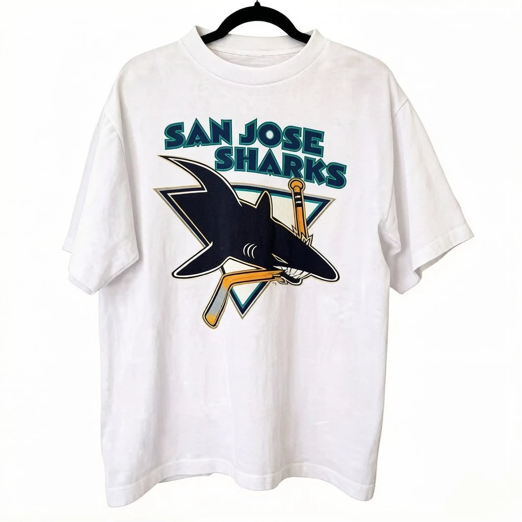 1991 San Jose Sharks T-shirt - Black Edition - Reprint Edition - Men's Women's Men's Clothing