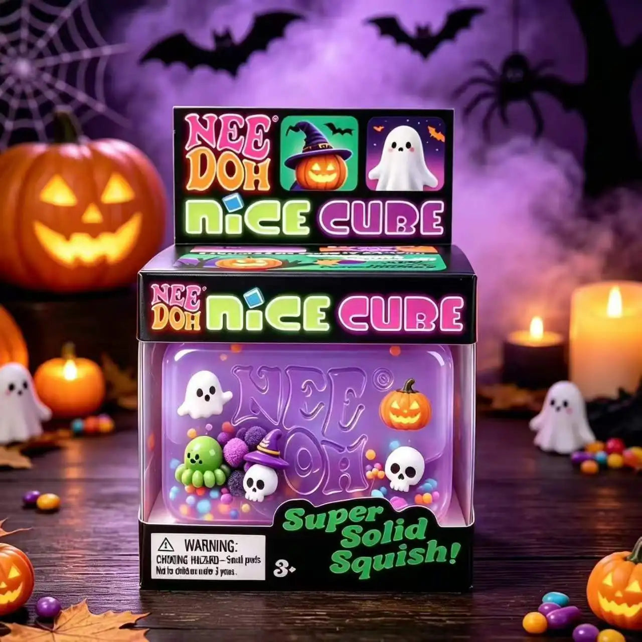 Soft Squishy Nee Doh Nice Cube Fidget Toy Halloween Christmas Decor Stress Relief Squeeze Sensory Toy Holiday Gift For All Ages