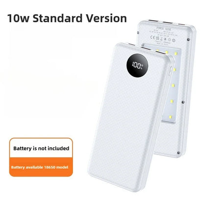22.5W Fast Charging & Wireless Charging 18650 Battery Power Case - 8x18650 Battery Holder with Outdoor Camping LED Light
