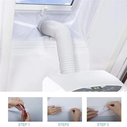 Universal Window Seal, Portable, Air Conditioner And Tumble Dryer with Zip and Adhesive Fastener Works,Waterproof Window Seal