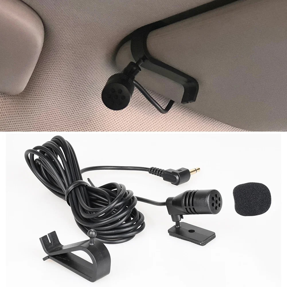 3.5mm Clip Jack Plug Mic Car Audio Microphone Stereo Mini Wired External Microphone For Auto DVD Radio 3m Long Professionals