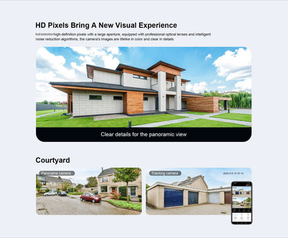 Kamera uliczna OKAM PRO 2w1, HD 6MP, Wi-Fi, CCTV, dwuobiektywowa kamera zewnętrzna, wodoodporna, śledzenie ruchu, noktowizor, PTZ