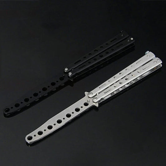 Game props butterfly knife CSGO practice swing knife butterfly comb folding knife stainless steel practice end edge