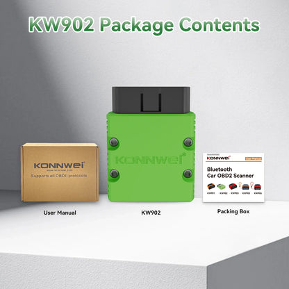 2026 KONNWEI KW902 Elm327 V1.5 OBD2 Bluetooth Car Diagnostic Scanner Mini obd Code Reader for Android/IOS Off Check Engine Light