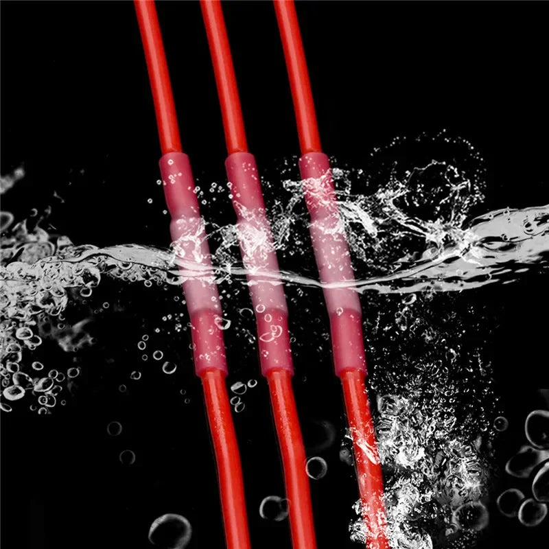 50/200/500pcs Heat Shrink Butt Cable Wire Crimp Connector 0.5-1.5mm2 Electrical Terminals Quick Connector BHT1.25 Red 22-18 AWG