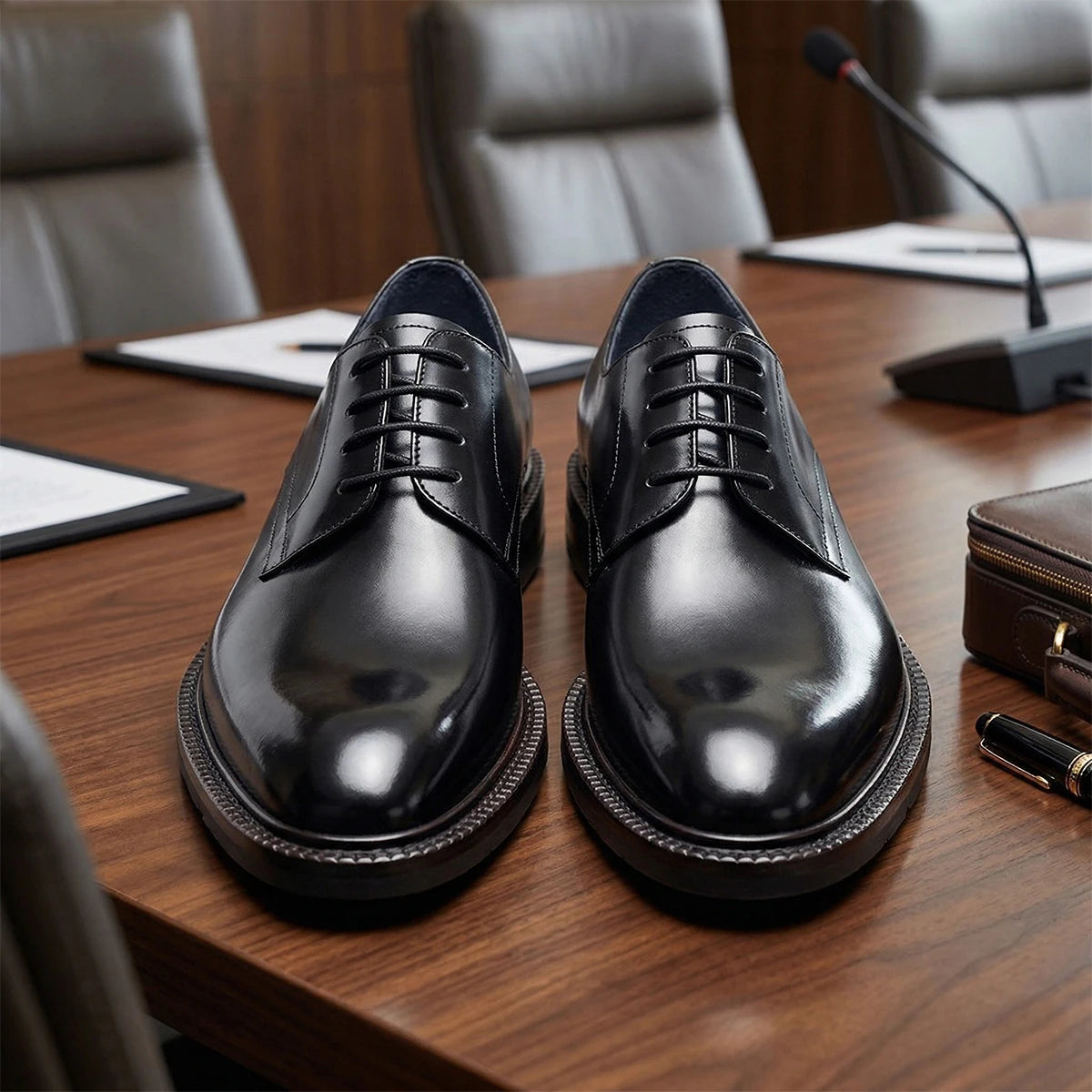Men's Genuine Cowhide Leather Oxford Shoes Derby Dress Shoes for Business And Wedding