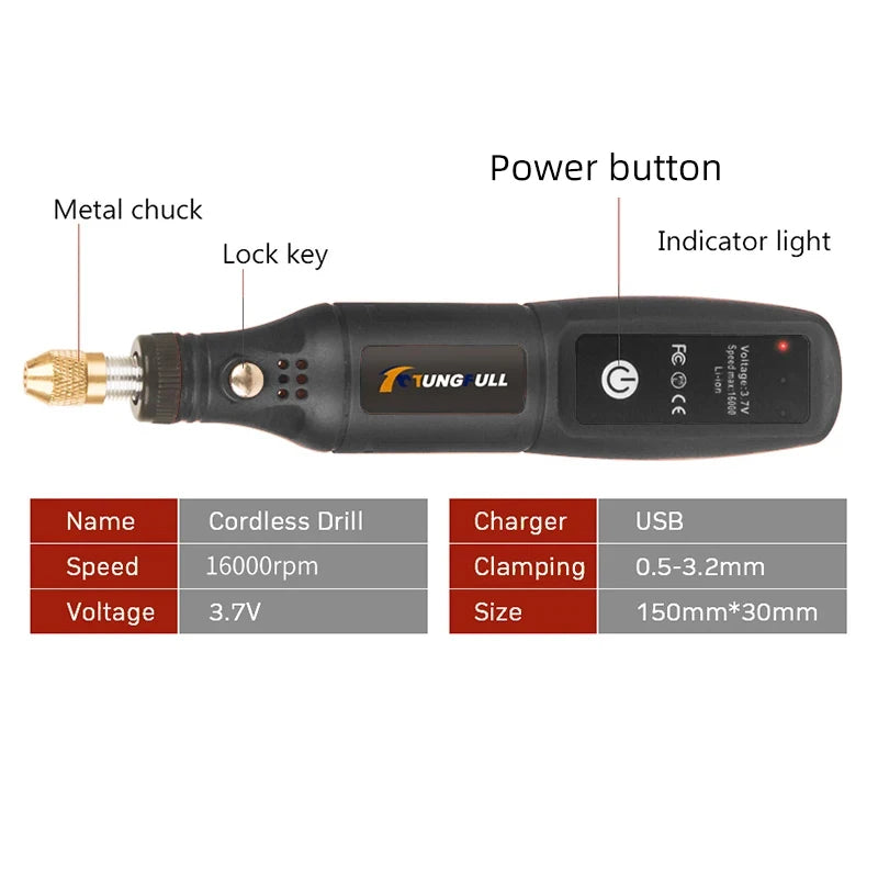 USB Engraving pen Mini Grinder Machine Rotary Tools Kit Rechargeable Dremel Tool Cordless Drill Mini Wireless Electric Drill