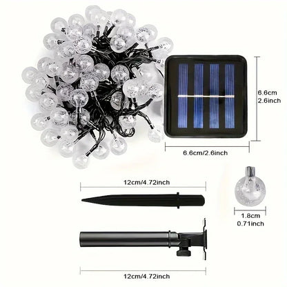 Waterproof Solar Crystal Ball String Lights 20/30/50/100 LEDs 8 Modes for Outdoor Garden Wedding Christmas Party Decoration