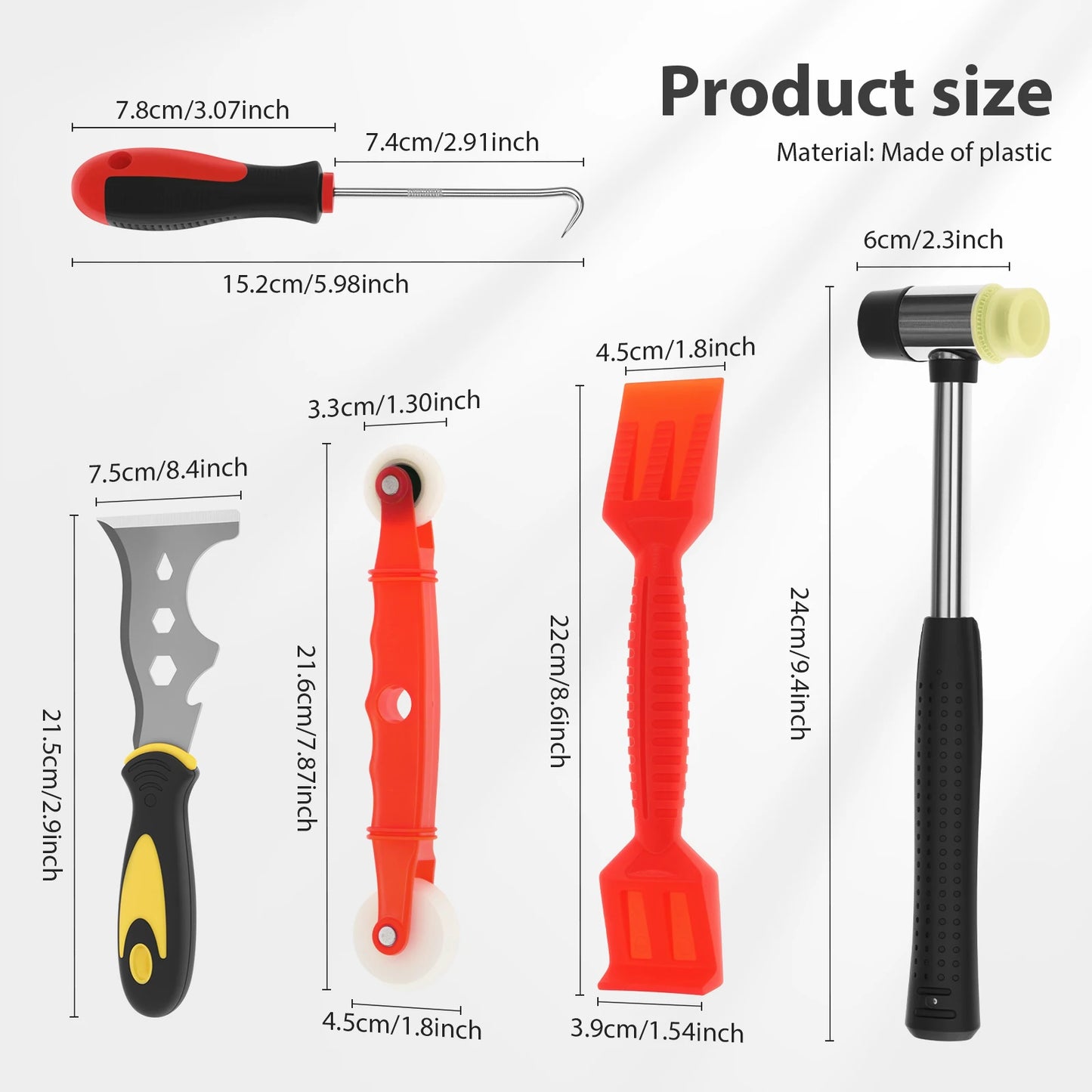 5Pcs Professional Window Glazing Tool Kit Window Screen Replacement Installation Tool with Handle for Home Workshop Office