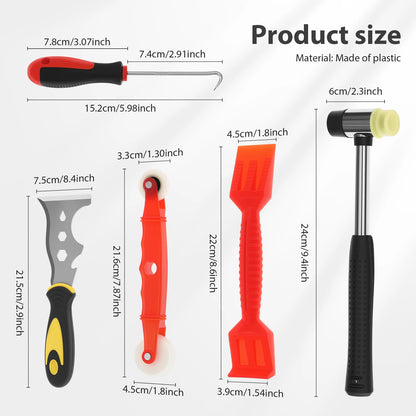 5Pcs Professional Window Glazing Tool Kit Window Screen Replacement Installation Tool with Handle for Home Workshop Office