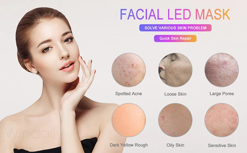 7 Colors Wireless Led Face Mask Therapy Photon USB Recharge Facial Mask For Anti Aging Skin Rejuvenation Skin Care Beauty Device