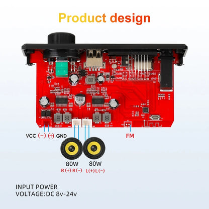 160W Amplifier Bluetooth MP3 WMA  APE Decoder Board 12V 40W Handsfree Car Audio Microphone USB TF FM Radio DIY Mp3 Music Player