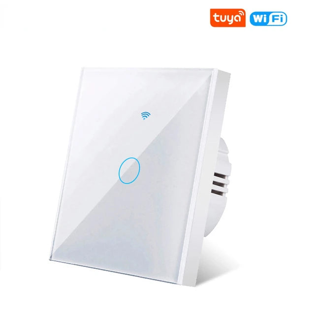 WiFi Smart Switch EU Light Wall Touch Switch 220V No Need Neutral Wire Tuya Smart Life Work with Alexa Google Home 1/2/3Gang