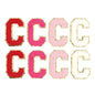 8pcs Sweet 26 Letters Towel Embroidery Patch Pink A-Z Self-adhesive Sticker Decoration For DIY Apparel Bag Crafts Accessories