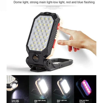 4000MaH Rechargeable Work Light 30W Super Bright COB Flashlight With Magnetic Portable Outdoor Power Bank Camping Emergency Lamp