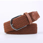Unisex Elastic Fabric Woven Casual Women Belt Pin Buckle Expandable Braided Stretch Canvas Stylish Leisure Belts for Men