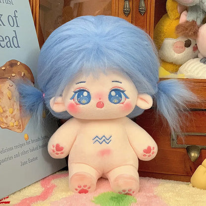 20cm Kawaii Plush Cotton Doll Idol Stuffed Super Star Figure Dolls Twelve Constellations Doll Can Change Clothes Gift