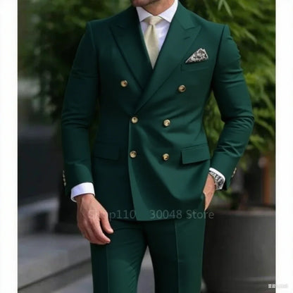 Smart Casual Wedding Men's Suits Slim Fit Tuxedo Blazer Set 2 Piece Formal Business Suit for Groom with Blazer And Pants