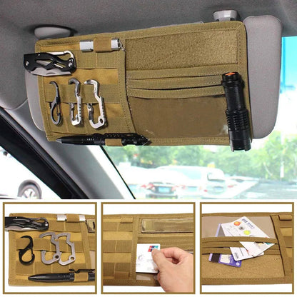 Multifunctional Sun Visor Storage Bag Tactical Car Organizer Pouch for Pickup Trucks SUVs Tool Holder Travel & Outdoor Use