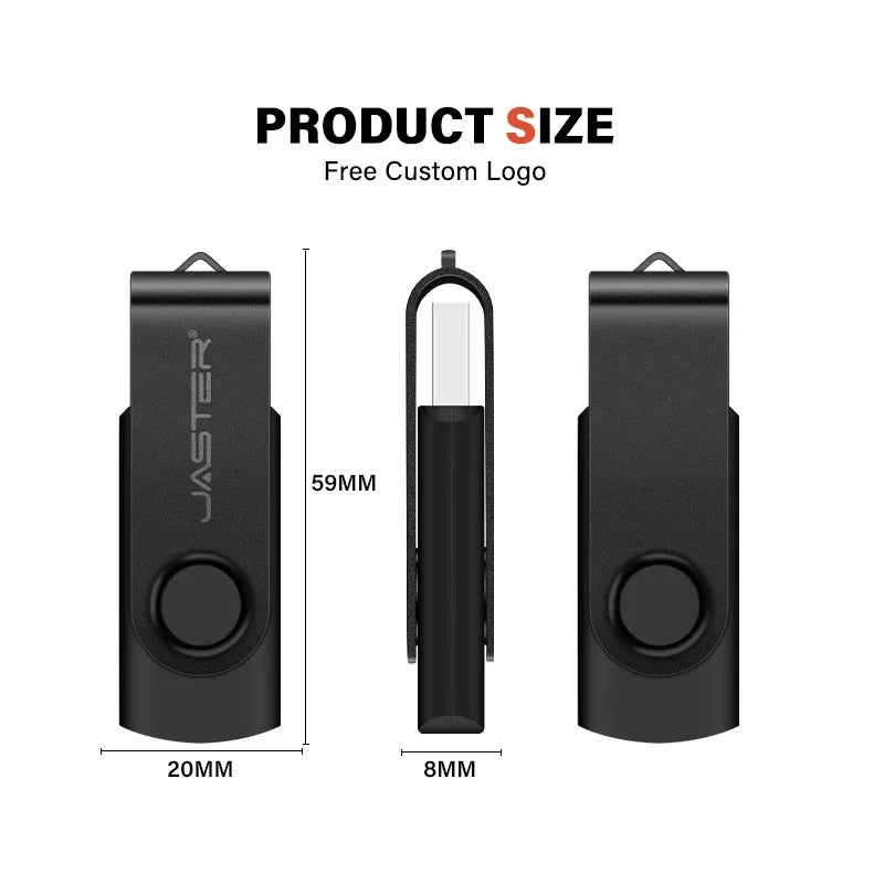 High Speed Mini USB 3.0 Flash Drive 128GB Rotatable Memory Stick Free Key Chain Pen Drive 64GB Red Pendrive Black U Disk 32GB
