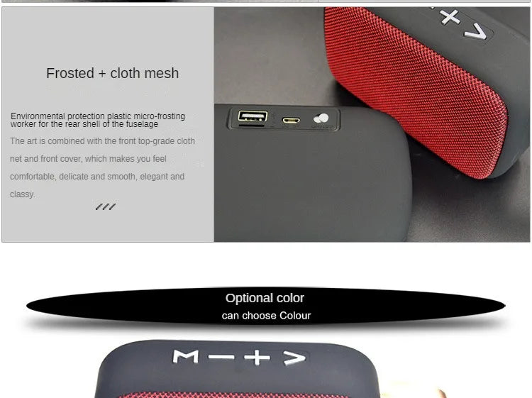 Fabric Speaker Bluetooth Wireless Connection Portable Outdoor Sports Audio Stereo Support Tf Card Mobile Phone Universal