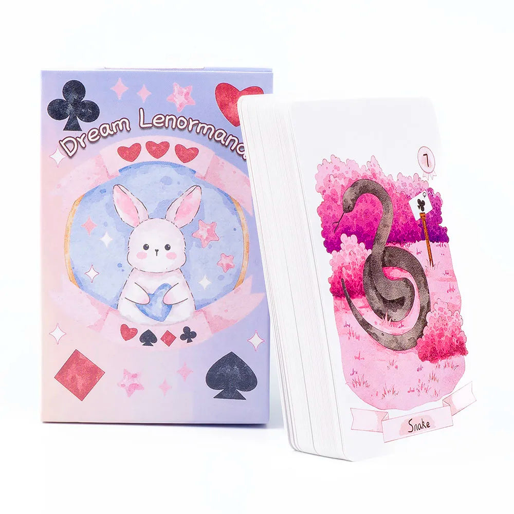 Rana 42Pcs Psychic Dream Lenormand Tarot Deck Wizard Oracle Cards Prophecy Deck 8.9*5.7cm for Divination And Oracle Reading