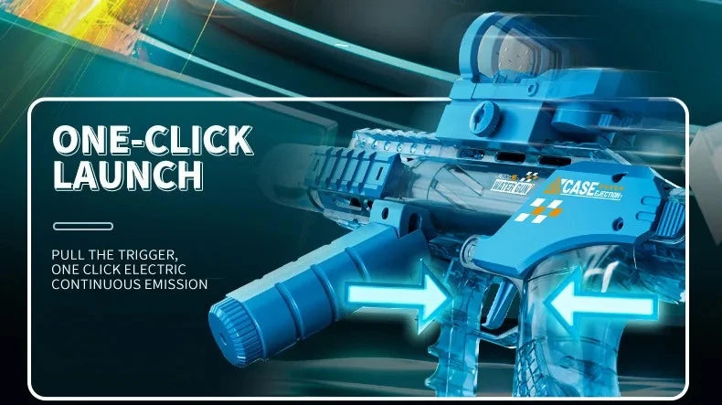 Electric Water Gun with LED Light Large-capacity Long-range Shooting Water Gun Summer Outdoor Game Toy Children's Adults' Gift