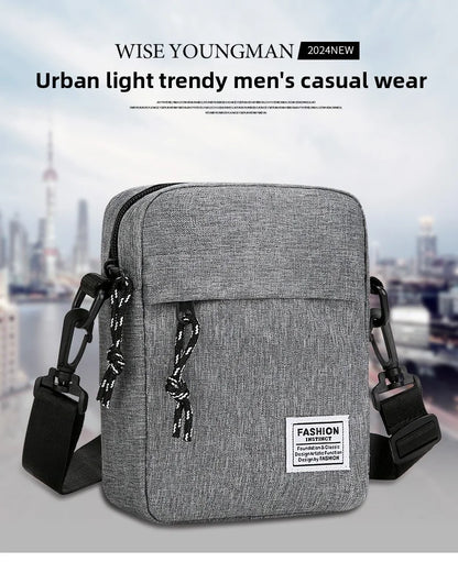 1Pcs 14×5×19cm Men Womens Canvas Crossbody Bag Lightweight Mini Shoulder Phone Pouch for Outdoor Hiking Travel Sports Square Bag
