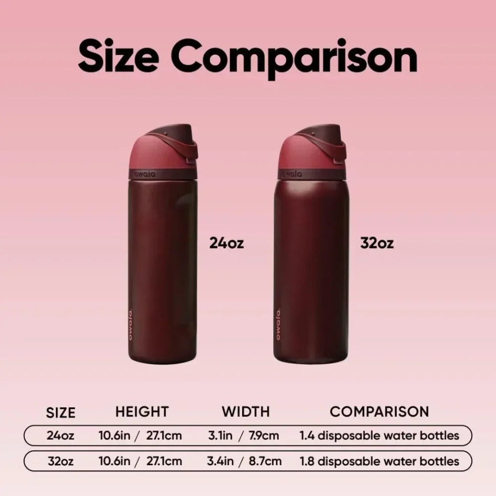 Owala FreeSip Insulated Stainless Steel Water Bottle with Straw, BPA-Free Sports Water Bottle, Great for Travel, 32 Oz