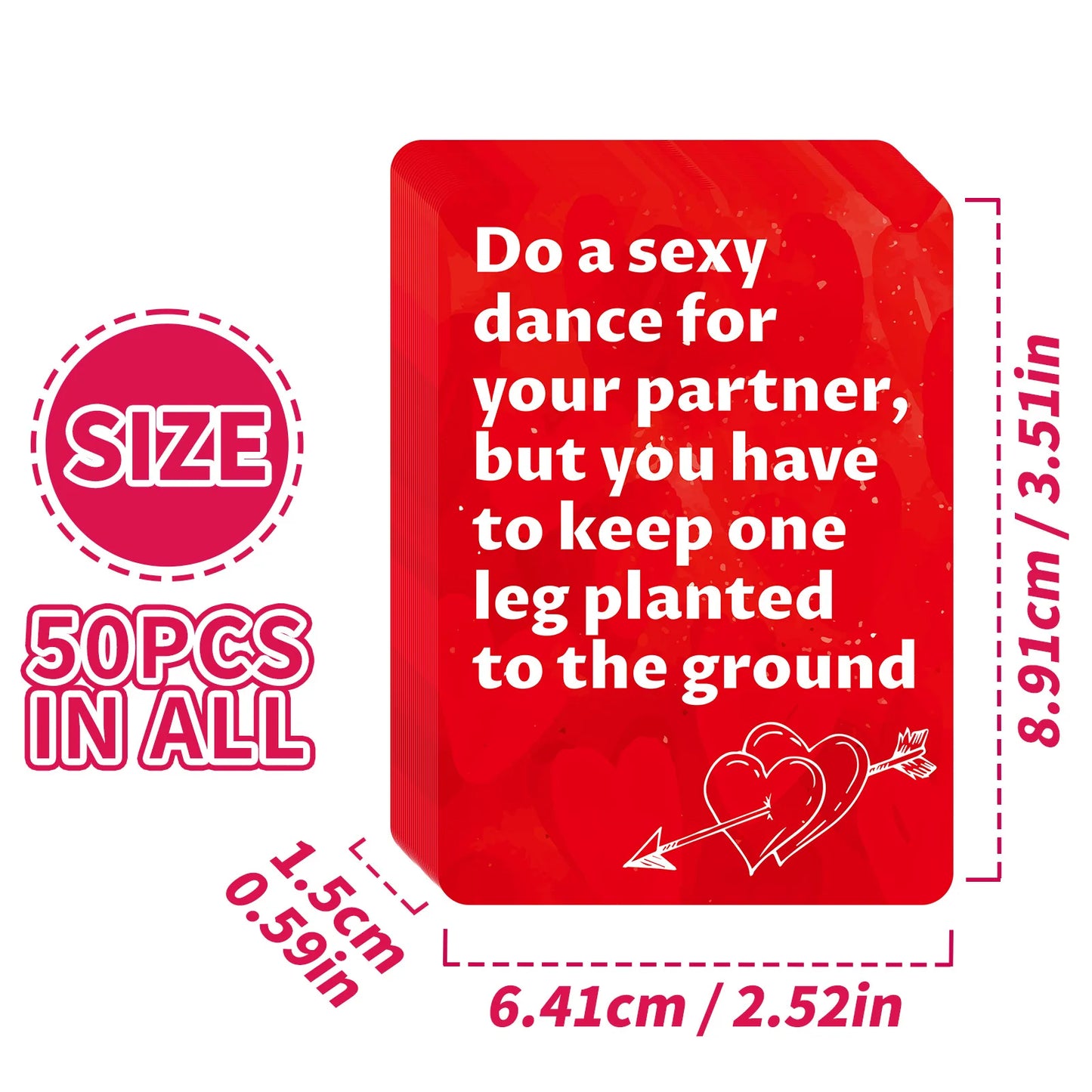 50-Card Couples Drinking Game Cards Set 8.9x6.4cm Challenge Cards Perfect for Date Nights Bedroom Fun Adult Parties