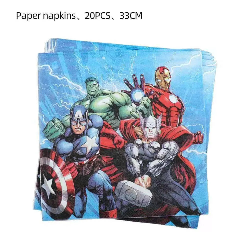 The Avengers Theme Birthday Party Supplies Tablecloths Tableware Sets Plates Cups Napkins Avengers Gifts Party Favors Balloons