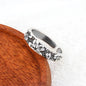 PANJBJ 925 Sterling Silver Lotus Ring For Women Retro TextureJewelry Irregular Creativity Adjustable Jewelry Party Gift Dropship
