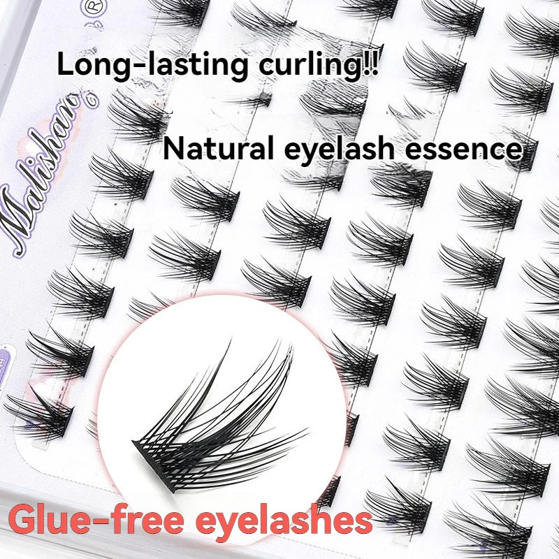 10 rows of red lotus artificial eyelashes are lightweight, soft, and easy to wear without glue after repeated use