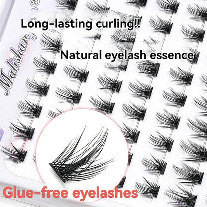 10 rows of red lotus artificial eyelashes are lightweight, soft, and easy to wear without glue after repeated use