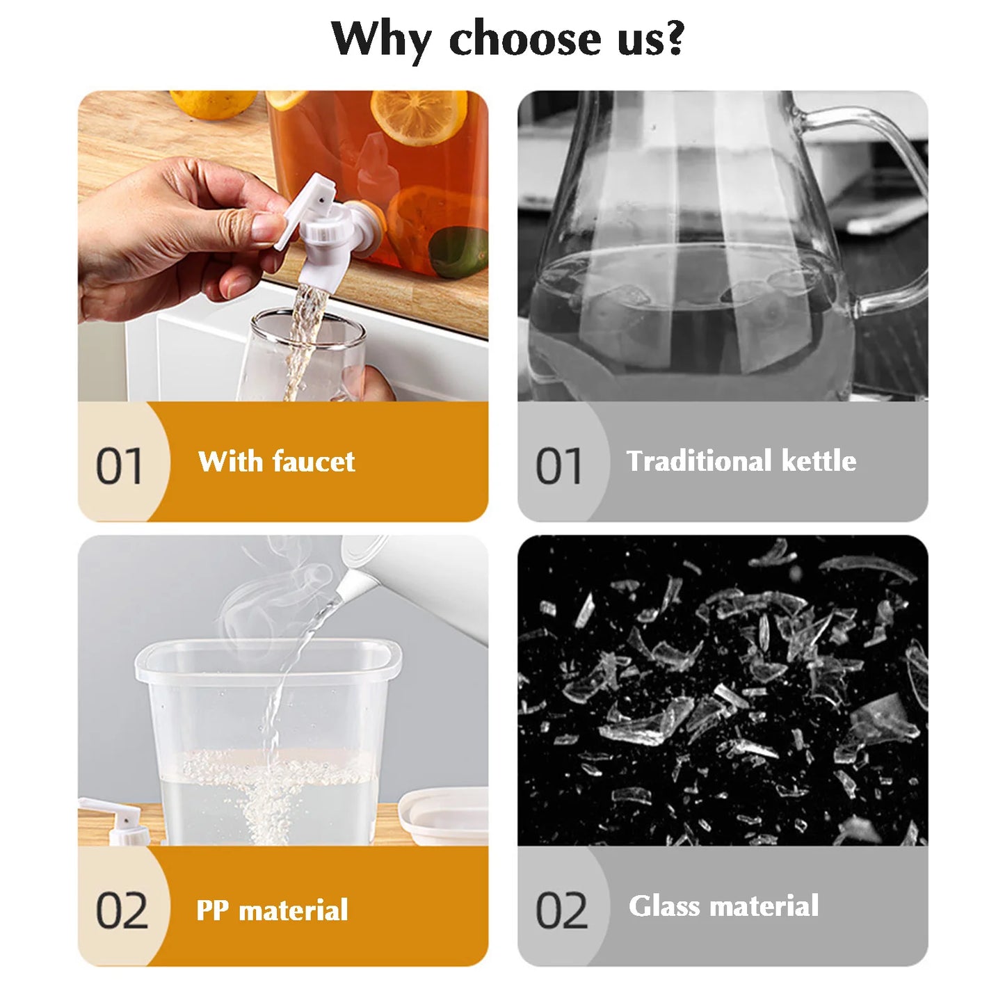 3.5/5L Thickened Cold Water Bottle Kettle with Faucet Water Drinks Dispenser Refrigerator Water Jug Lemonade Juice Container