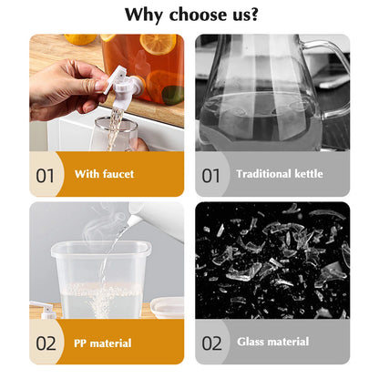 3.5/5L Thickened Cold Water Bottle Kettle with Faucet Water Drinks Dispenser Refrigerator Water Jug Lemonade Juice Container