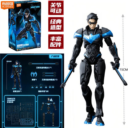 BLOKEES Nightwing Superman Batman Beyond Original Gunn David DC David Justice League Comics Action Figure Assembled Model Toy