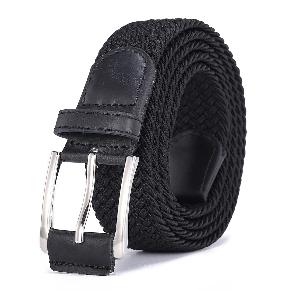 Casual Men's And Women's Woven Elastic Belt Outdoor Sports Stretch Jeans Designer Fashion Accessory for Men And Women