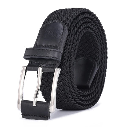 Casual Men's And Women's Woven Elastic Belt Outdoor Sports Stretch Jeans Designer Fashion Accessory for Men And Women