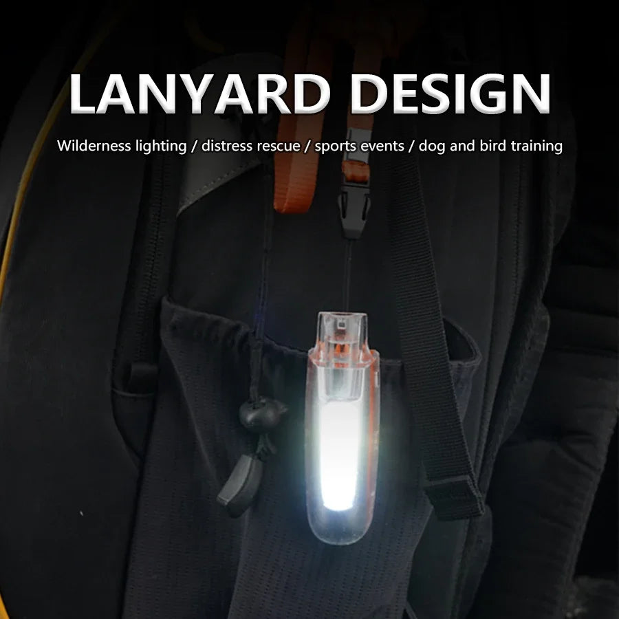 2-in-1 COB Strong Light and Whistle Light Creative Shape Key Chain Pendant Portable Led Flashlight Handheld Keychain Lamp