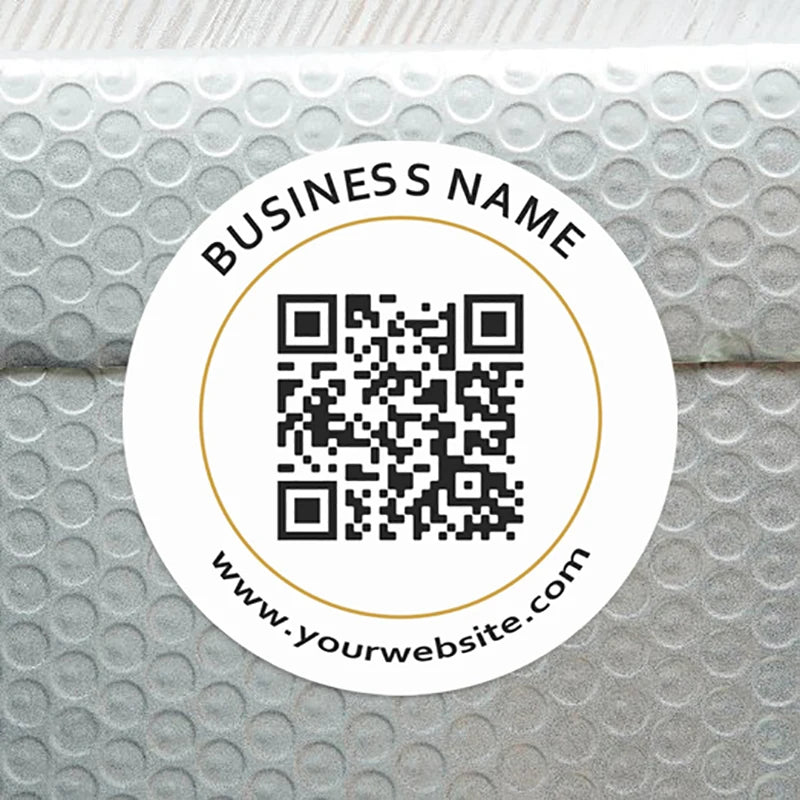 48PCS Customizable Enterprise Website Logo QR Code Stickers - Square/Circular Design with Adhesive Backing, Gift Packaging