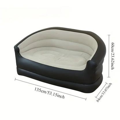 Outdoor Portable Inflatable Bed, Lounging Double Sofa, Folding Camping Inflatable Recliner, Flocking Outdoor Inflatable Sofa