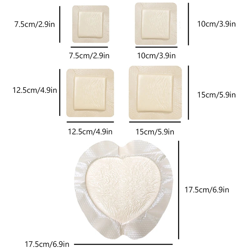 High Absorption Soft Polysiloxane Gel Polyurethane Foam Dressing Postoperative Wound Patch Cesarean Section Patch Pressure Sore