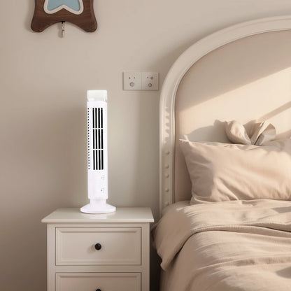 LED Tower Fan Bladeless Tower Fan 90 Degree Oscillating Quiet Portable USB Electric Desk Fan with Light for Home Bedroom Office