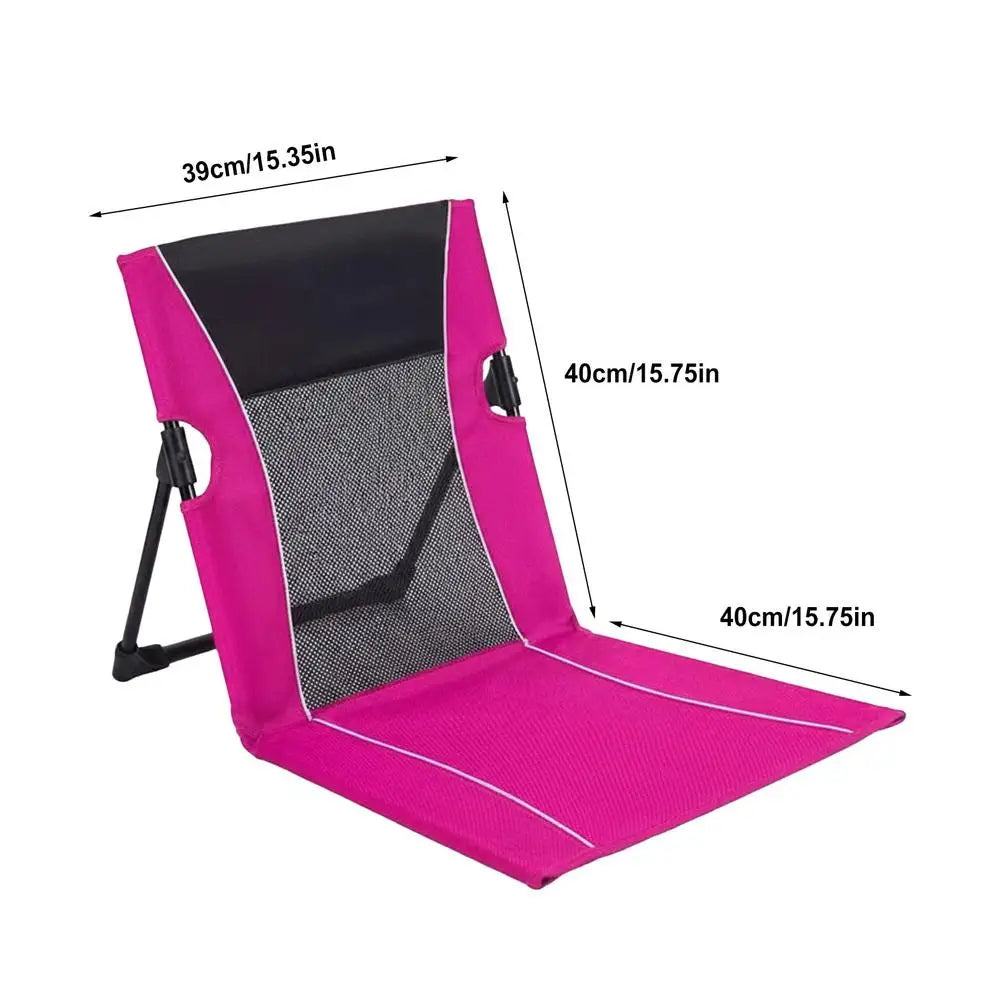 Low Beach Chair Foldable Poolside Lounge Seat with Carry Bag Lounge Chairs for Poolside for Tanning Traveling Camping Picnic