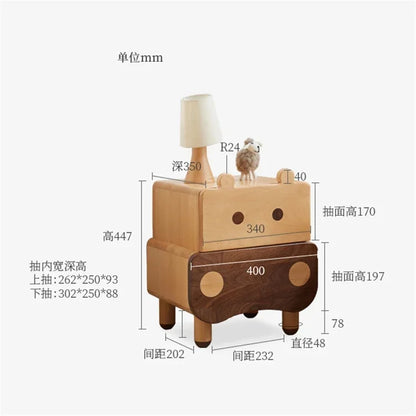 Solid Wood household Kindergarten Children's Bedside Table Apartment Dormitory Storage Cabinet Modern Kids Bedroom Nightstan