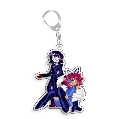 For The Amazing Digital Circus Ragatha Pomni Gangle Caine  Acrylic Selfmade Cute Cartoon Anime Keychain Pendant Toy Gifts 5cm